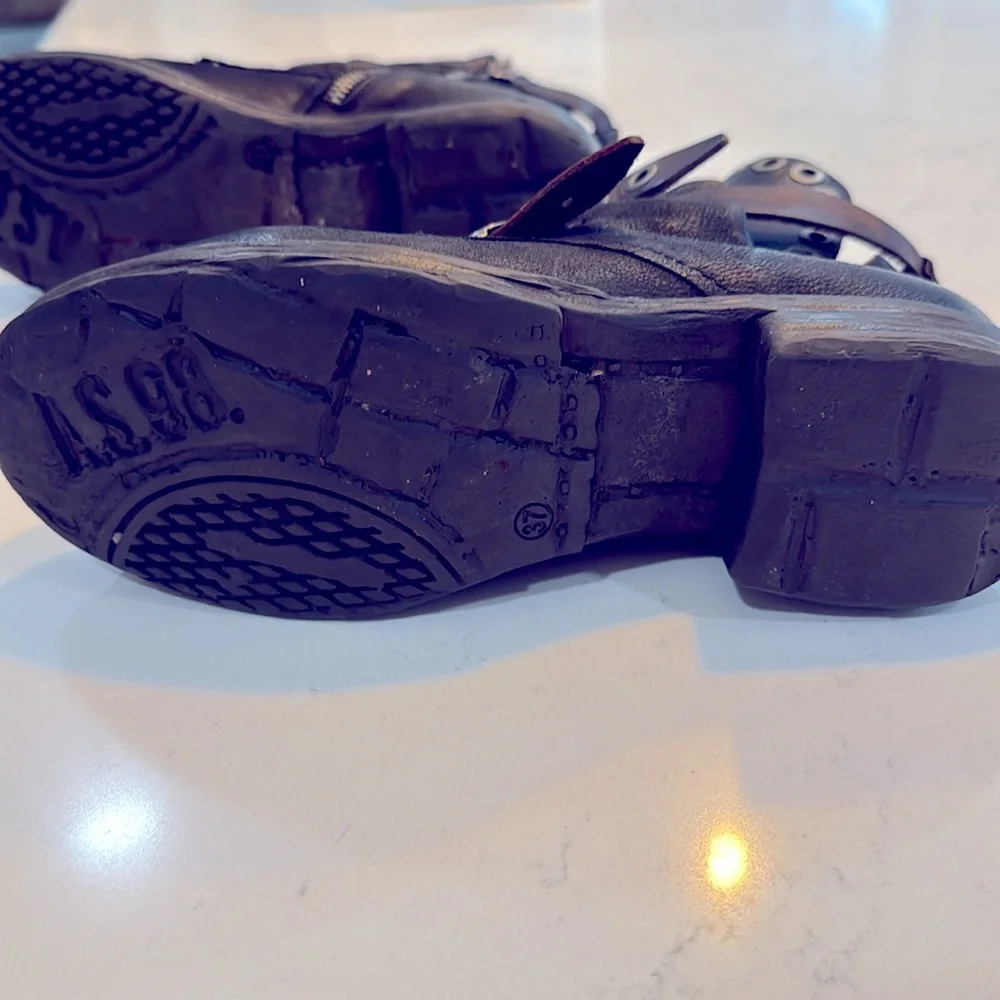 A.S. 98 women’s black combat boot - Picture 5 of 6